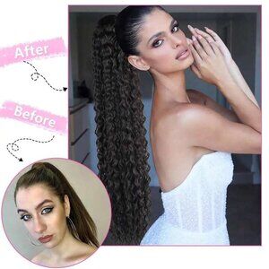 SEXY 18" Ponytail Extension Drawstring Clip in Hairpiece for Black Women